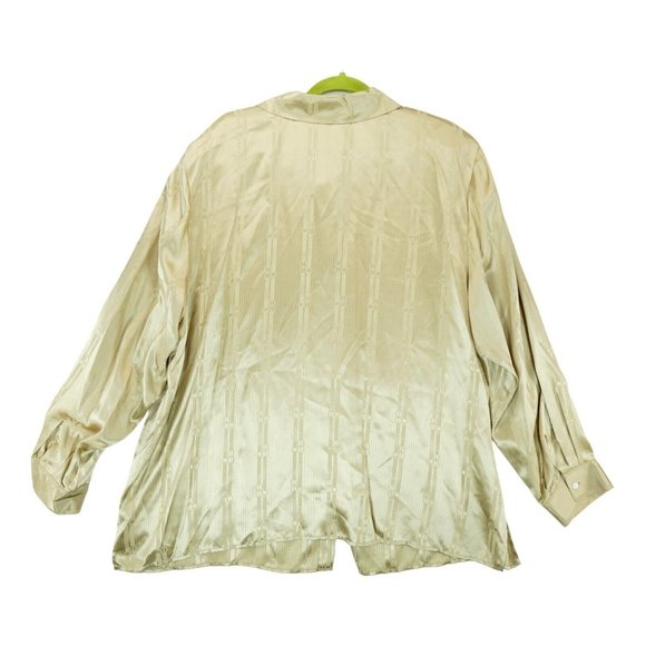 NWT Jacobson's Women's Size 24W Button Up Long Sleeve 100% Silk Shirt Gold VTG - Picture 2 of 9